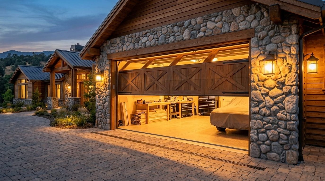 McKinney Garage Door Repair Garage Door Gliding Open Revealing Warm Illuminated Interior